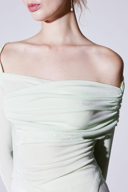 Luxury Silky Deconstructed Pleated T-shirt