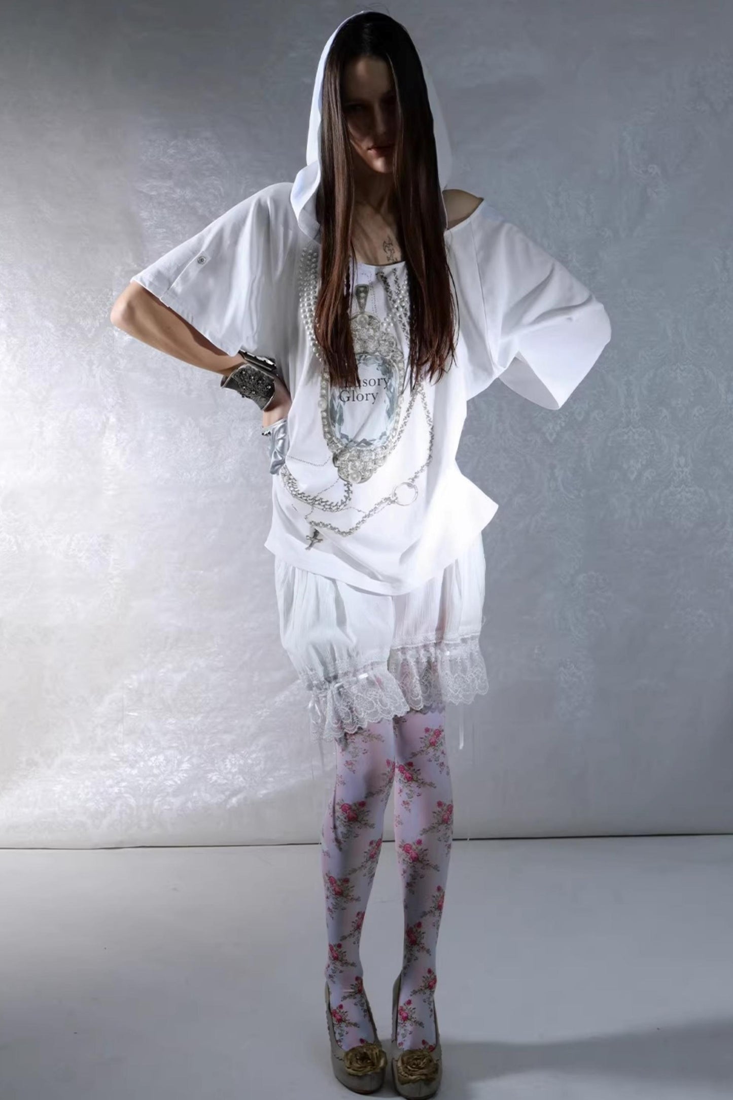 Retro Gemstone Hooded Top