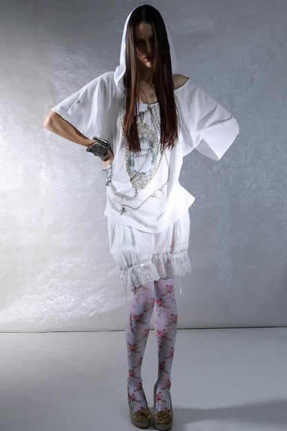 Retro Gemstone Hooded Top