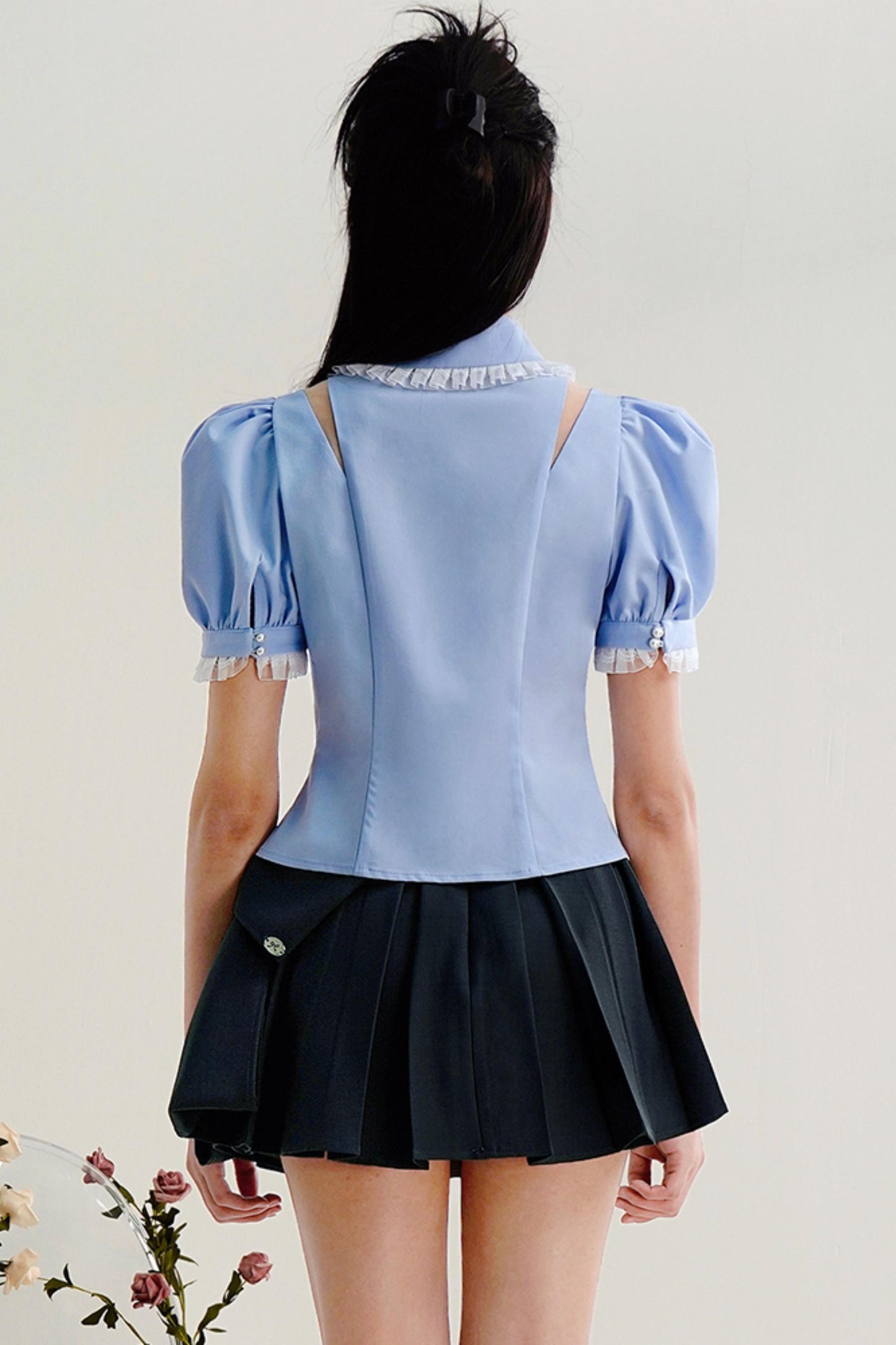 Floral Bubble Sleeve Top