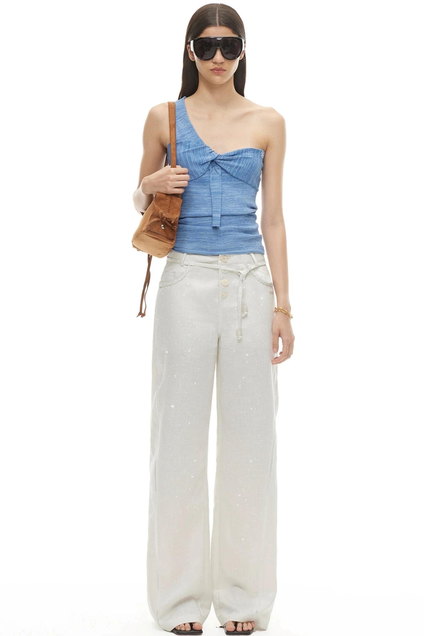 Tencel Linen Straight-Leg Pants