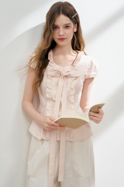 Pink Pleated Blouse