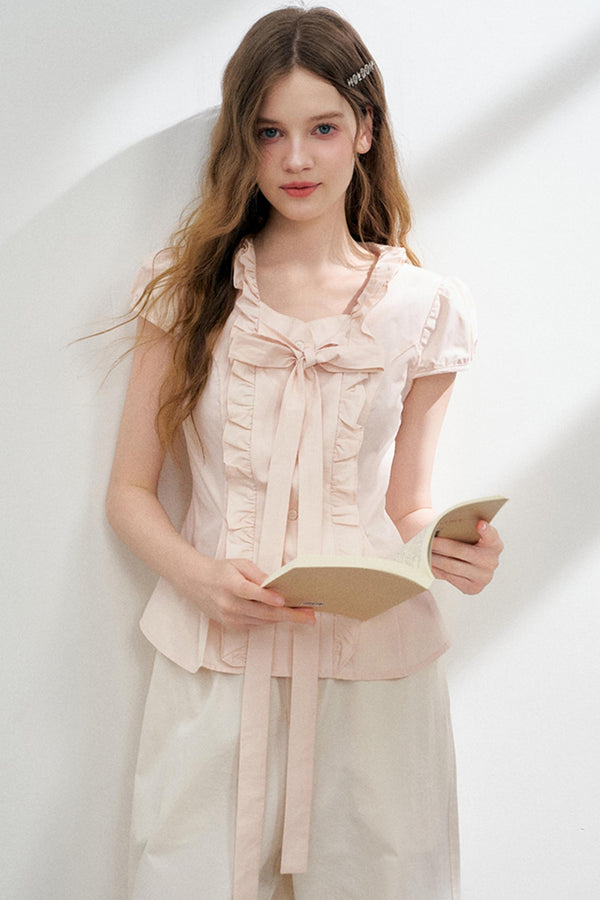 Pink Pleated Blouse