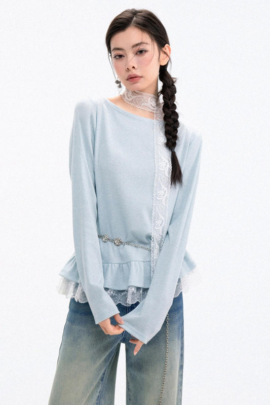 Cloud Neon Blue Long Sleeve T-Shirt