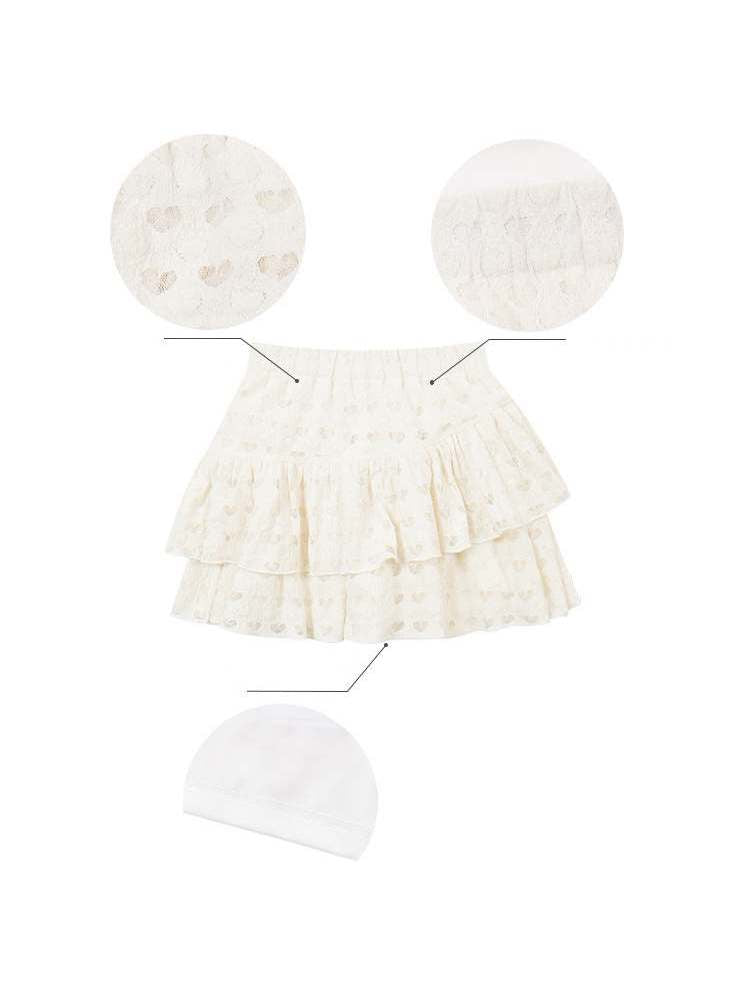 Heart-Shaped Cutout Race A-Line Cake Mini Skirt