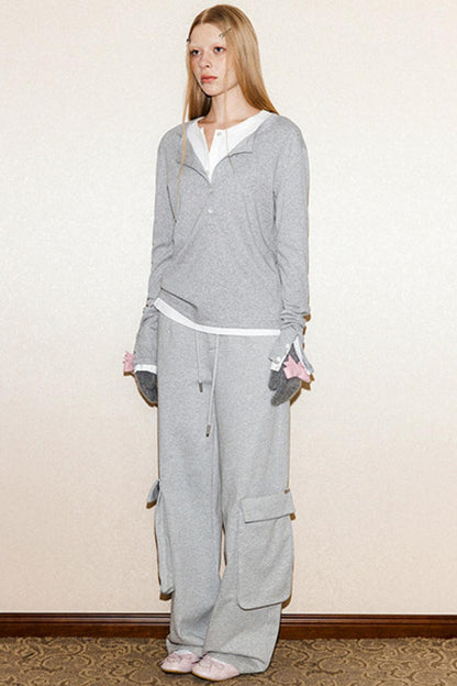 Linen Half-Buttoned Sweater