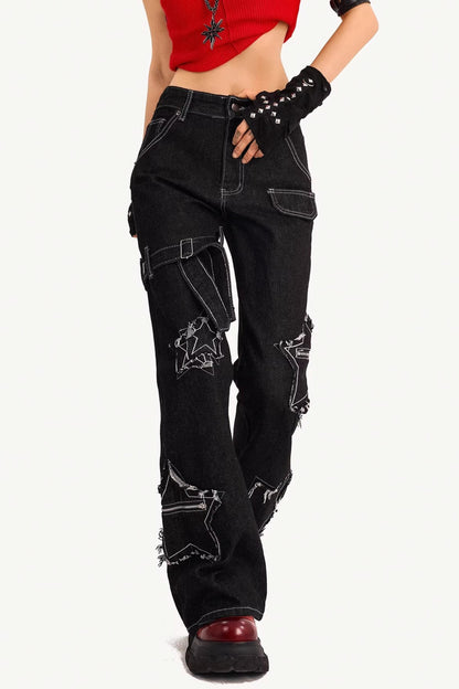 American Retro Star Flared Pants