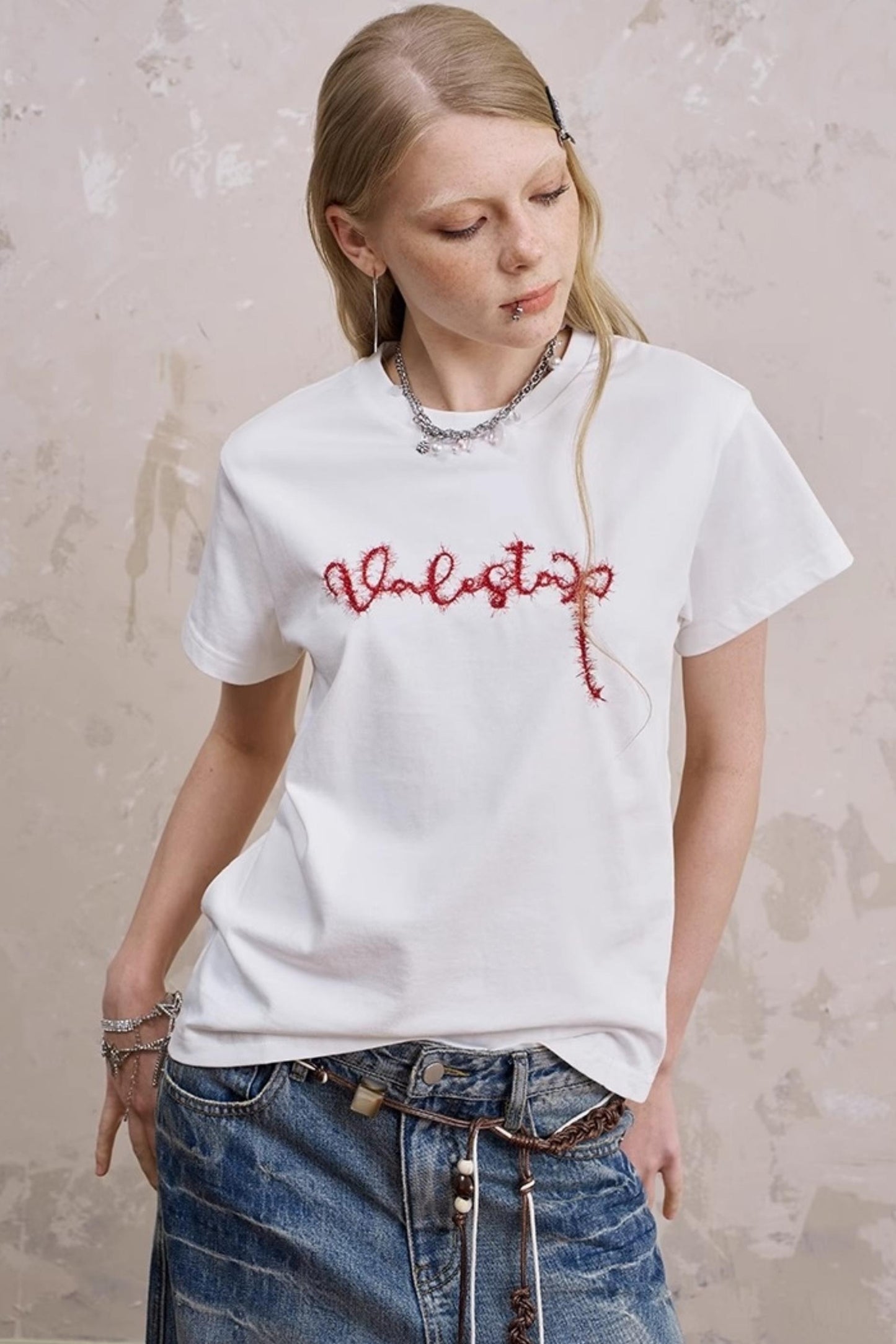 Silk Embroidered Tee