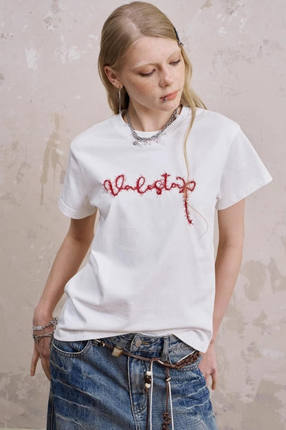 Silk Embroidered Tee