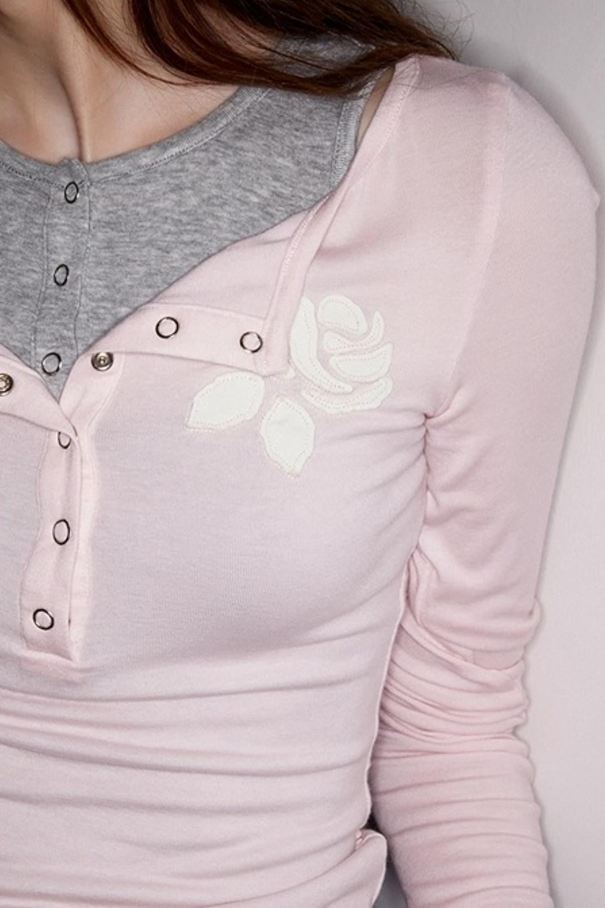 Rose Patch Long T-Shirt