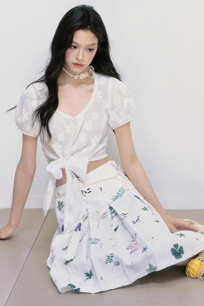 Preface Flower Print A-Line Skirt