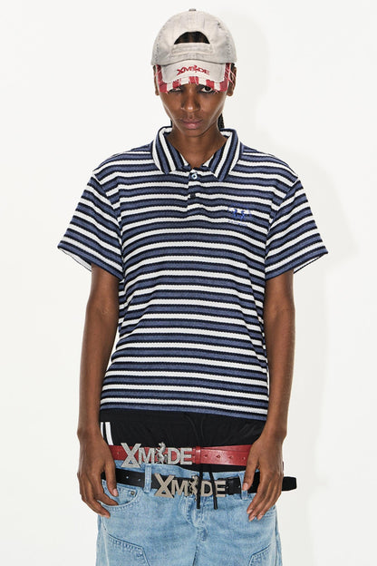 Striped Embroidered Polo Tee