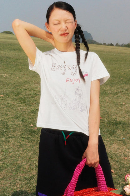 Light Gray Polka Dot Tee