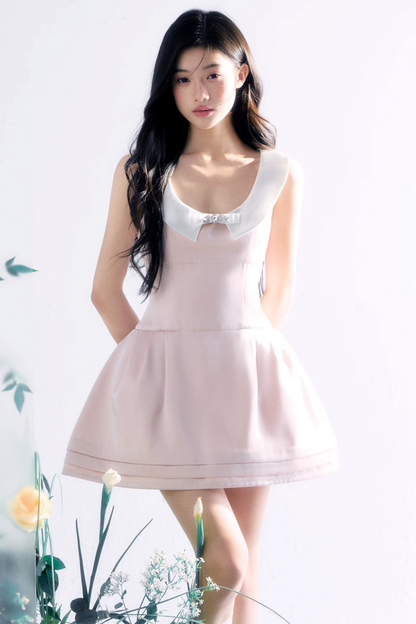 Pink Satin Vest Dress