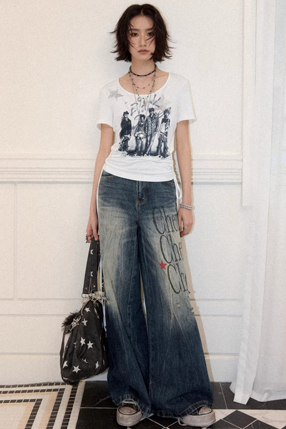 High-Waisted Flared Jeans