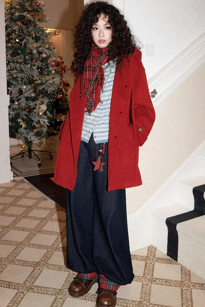 Patchwork Retro Denim Pants Set-Up