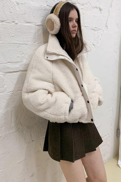 White Faux Shearling Jacket