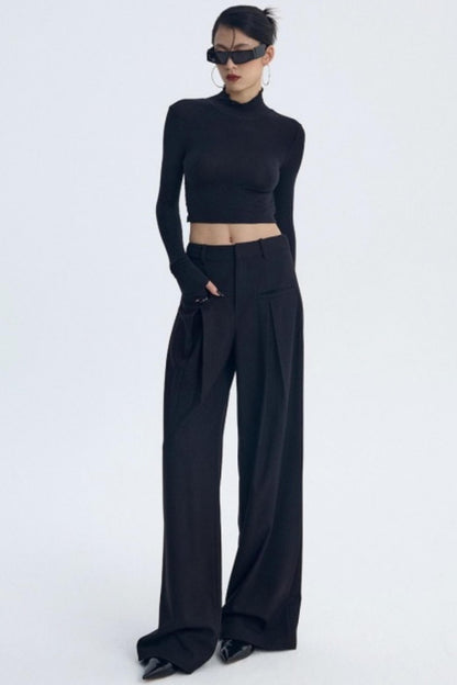 Intellectual Black Pleated Pants