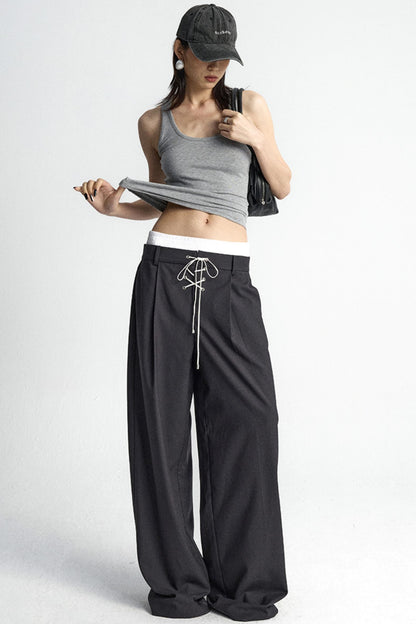 Elastic Waist Western Trousers