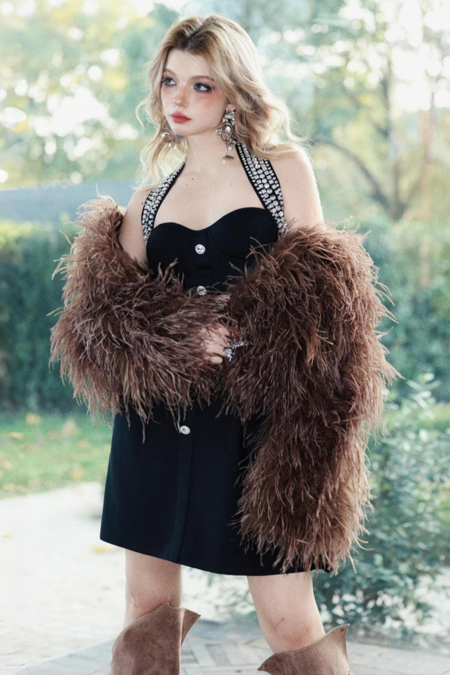 Rhinestone Mini Dress