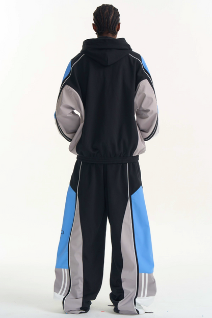 Kontrastfarbene, bestickte Hose
