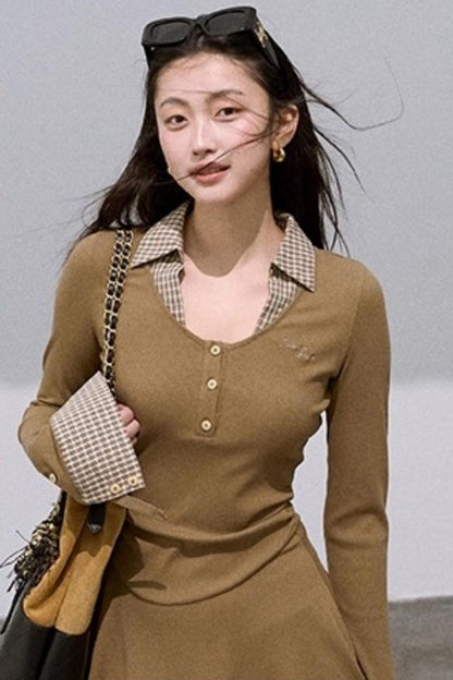 Slim Waist Knitted Dress