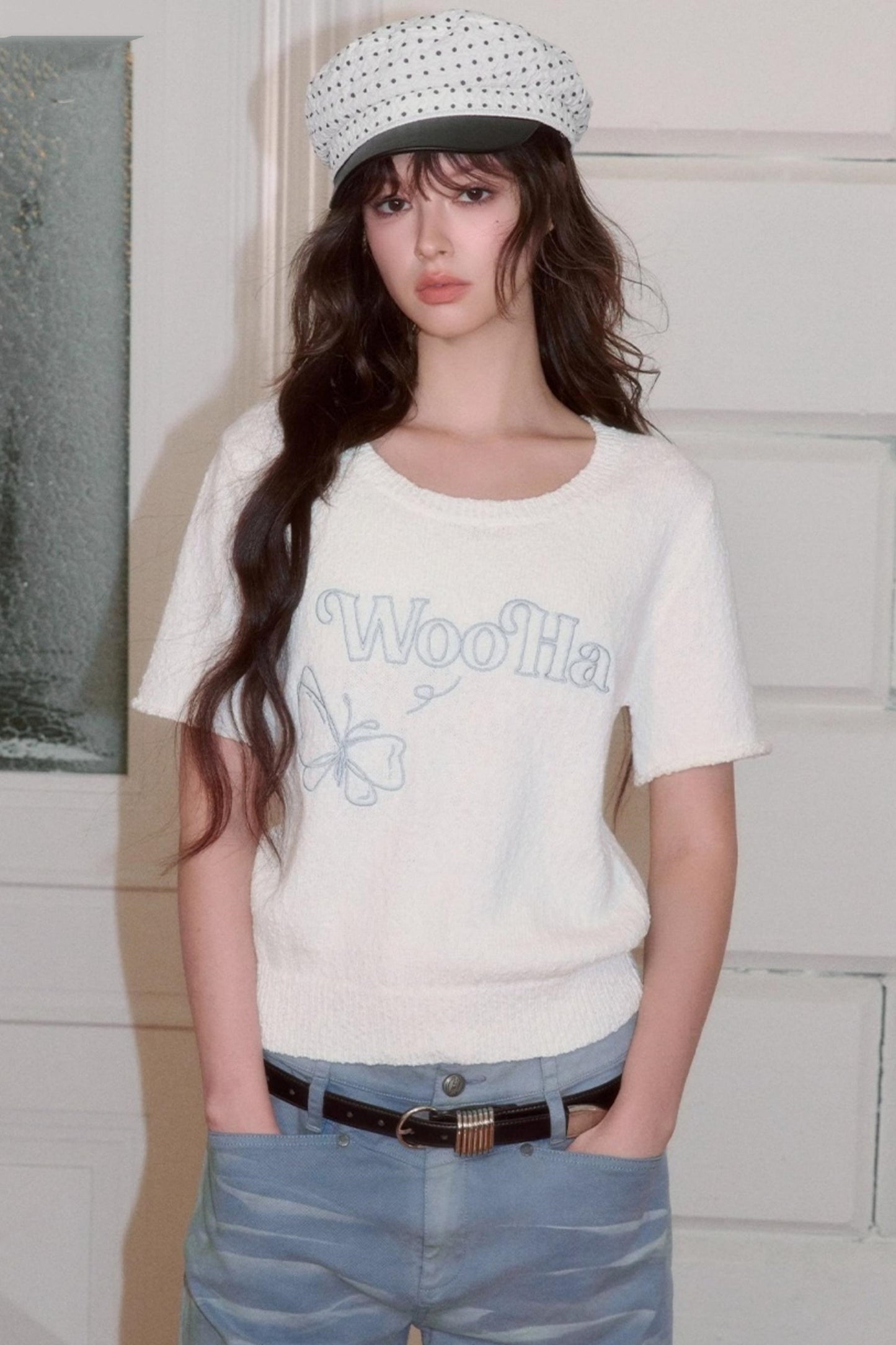 Logo Embroidered Short-Sleeved Top