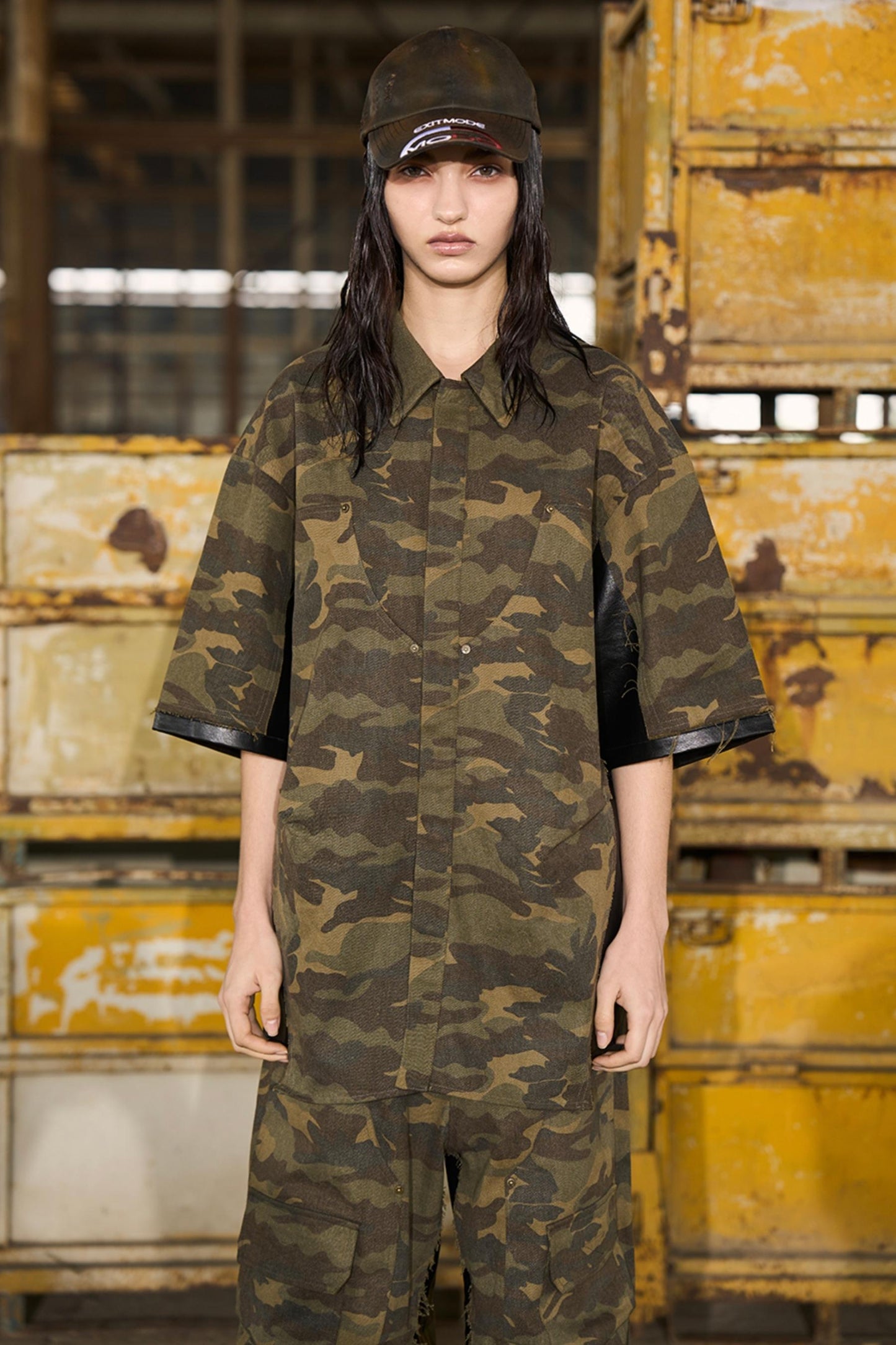 Leather Patchwork Shirt