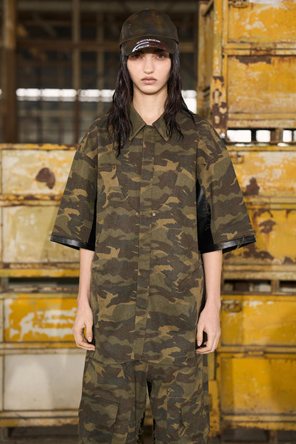 Leather Patchwork Shirt