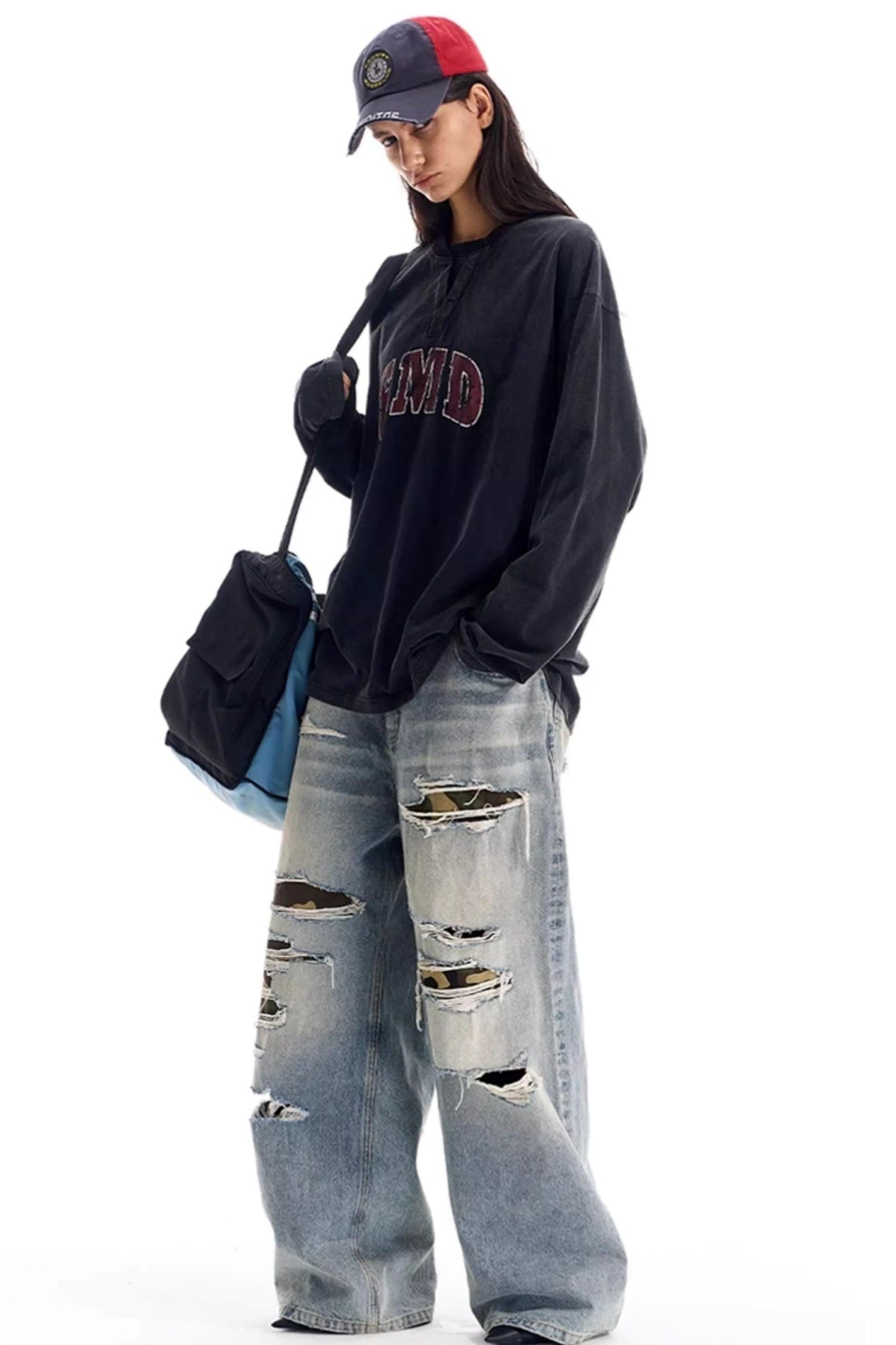 Washed Double Collar T-Shirt