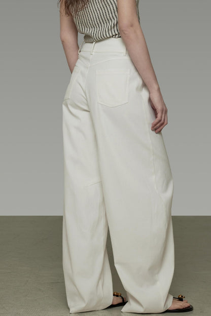 Sickle Arc High-Waisted Wide-Leg Pants