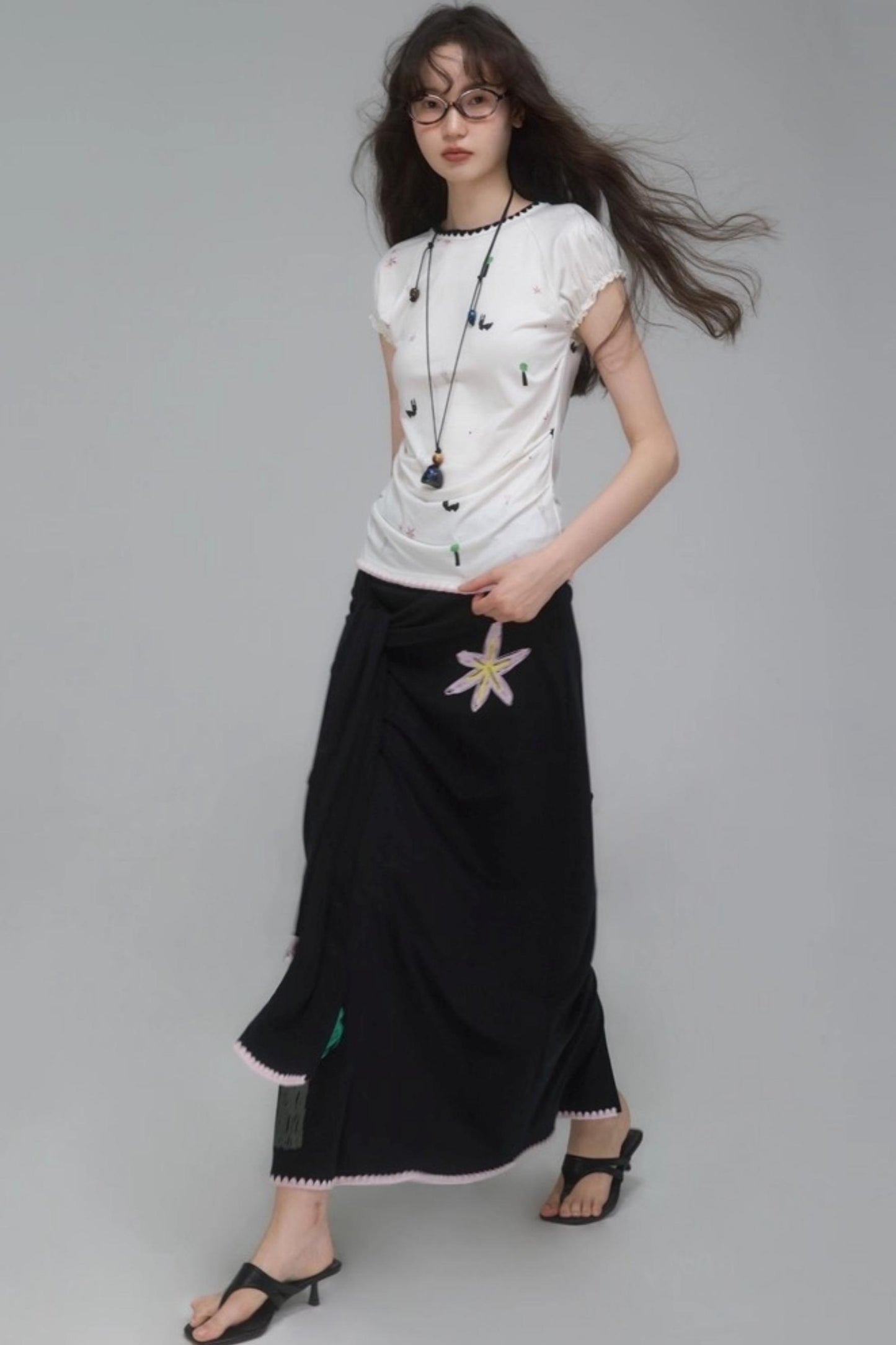 Star Flower Tencel Skirt
