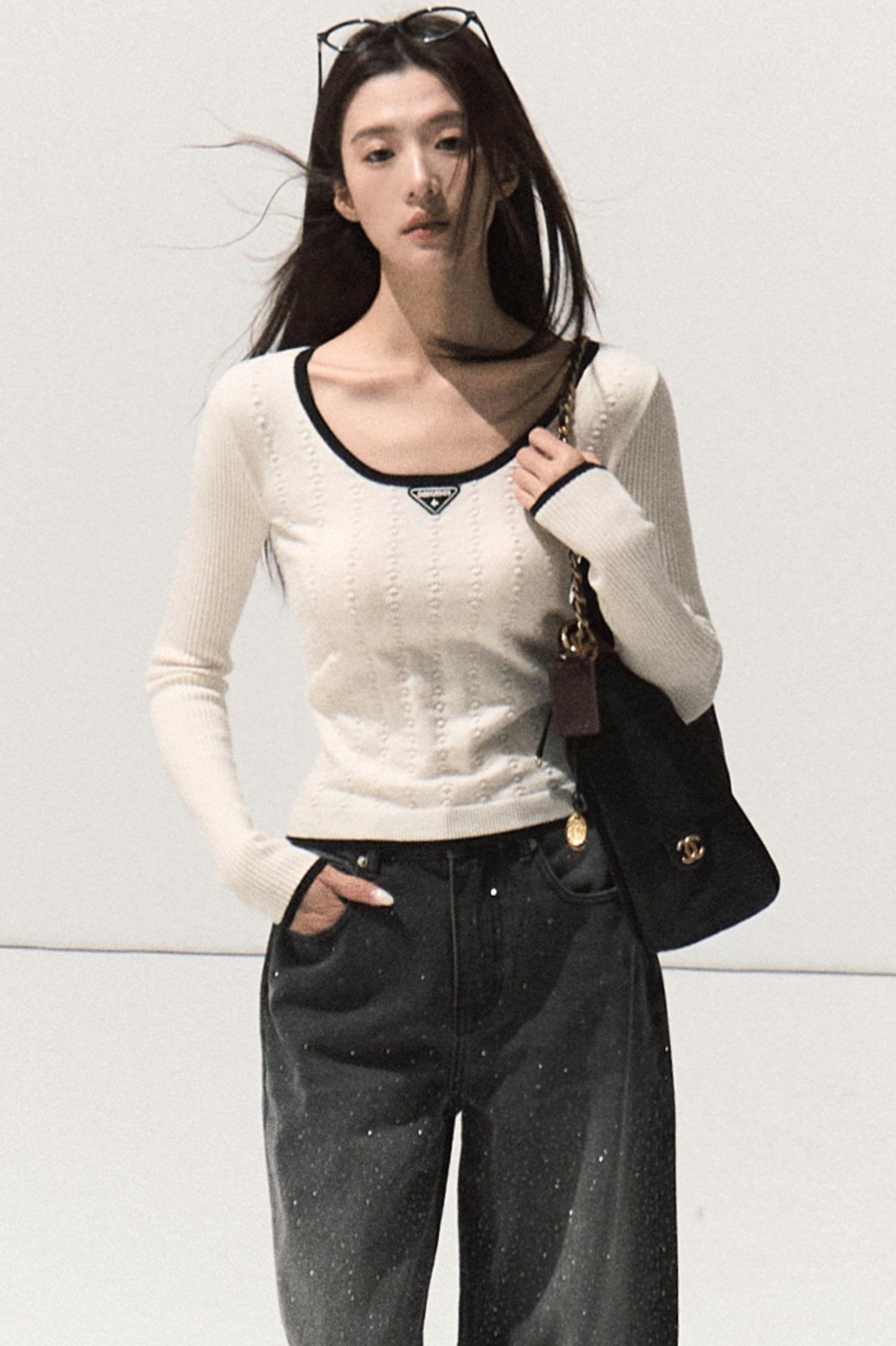 Wool Knit Slim Sweater