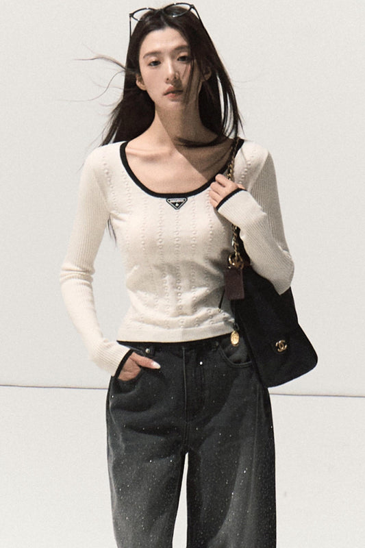 Wool Knit Slim Sweater