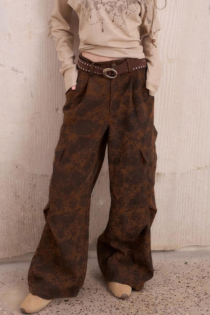 Vintage Print Cargo Pants
