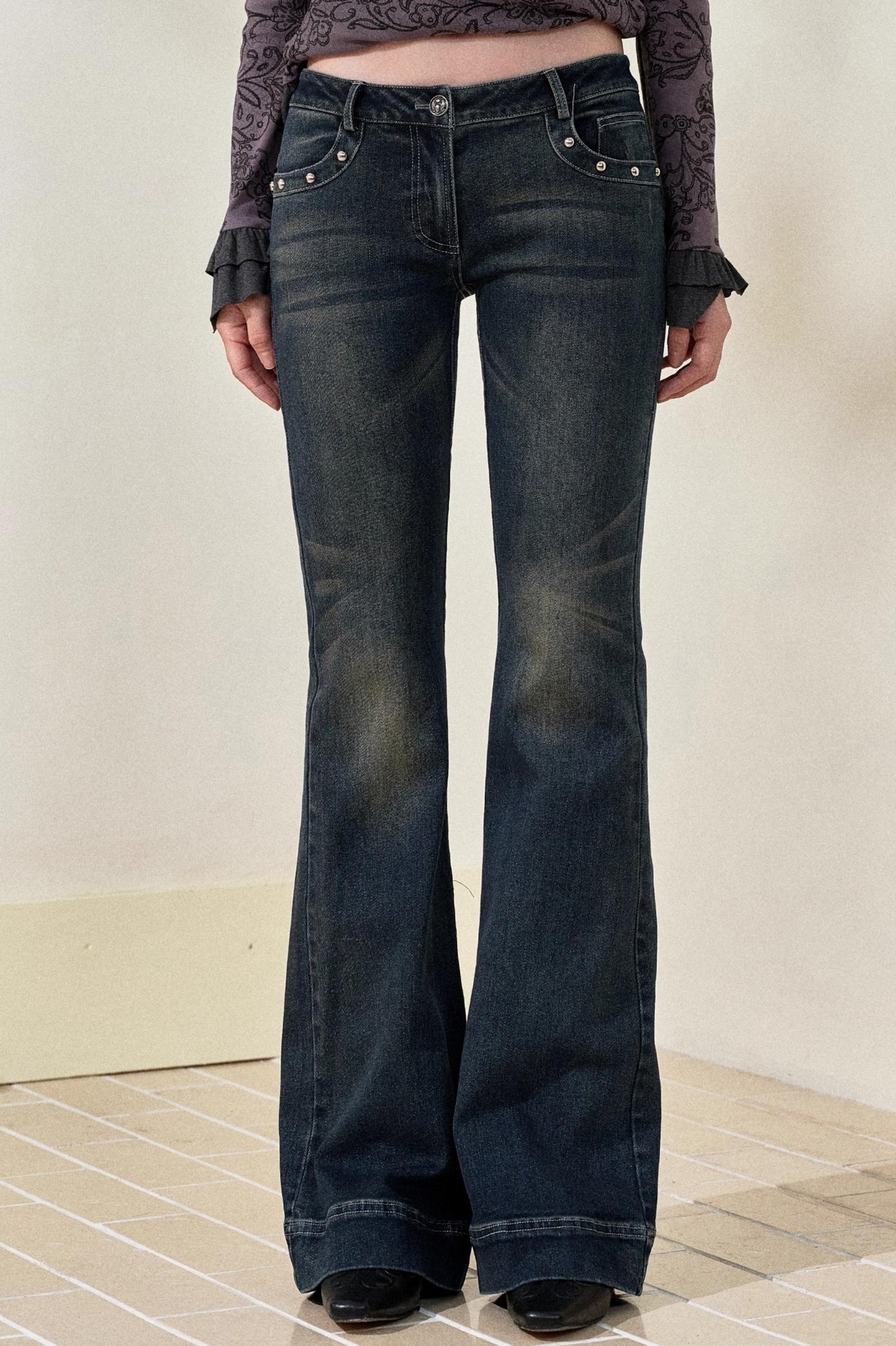 Blue Vintage Slim Denim Trousers