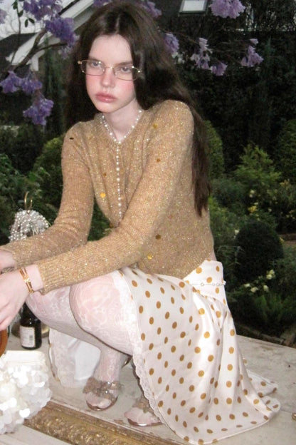 Vintage Lace Polka Dot Skirt