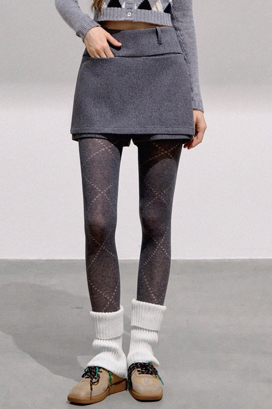 High-End Wool Tweed Skirt