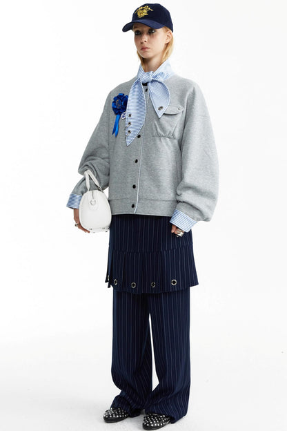 Rabbit Collar Sweatshirt Jacket