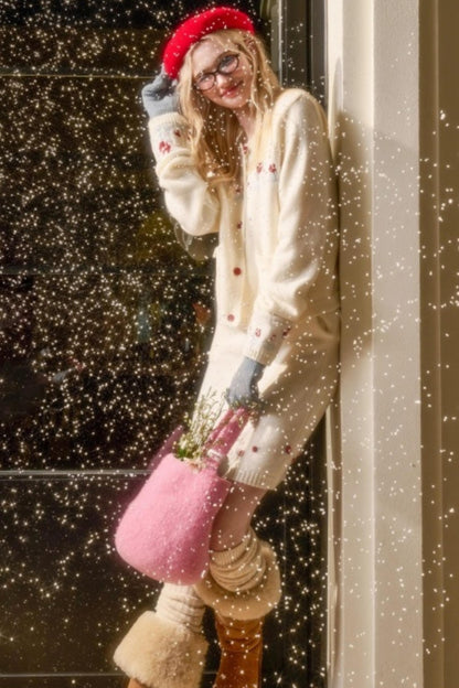 Snow Berry Wool Sweater Skirt Set-Up