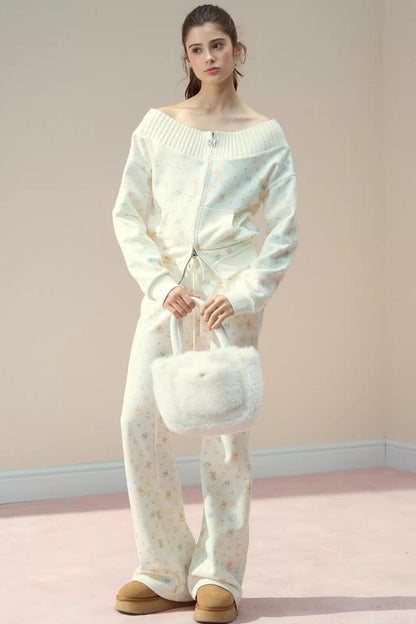 One-Shoulder Sweatshirt Set-Up