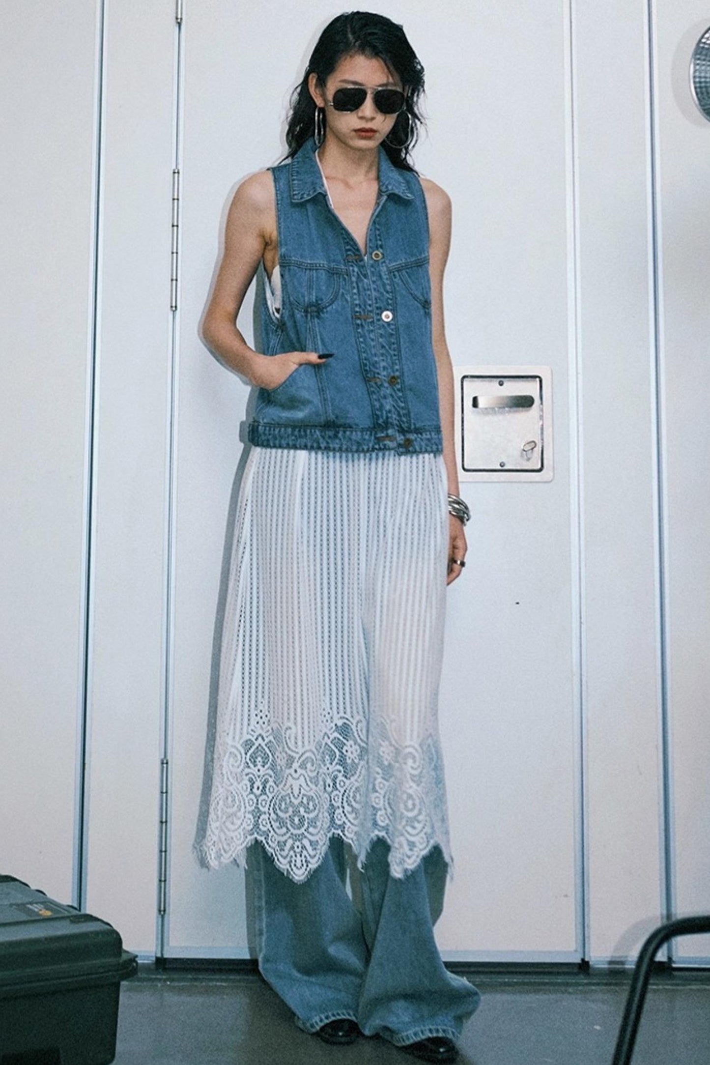 Summer Blue Washed Denim Vest