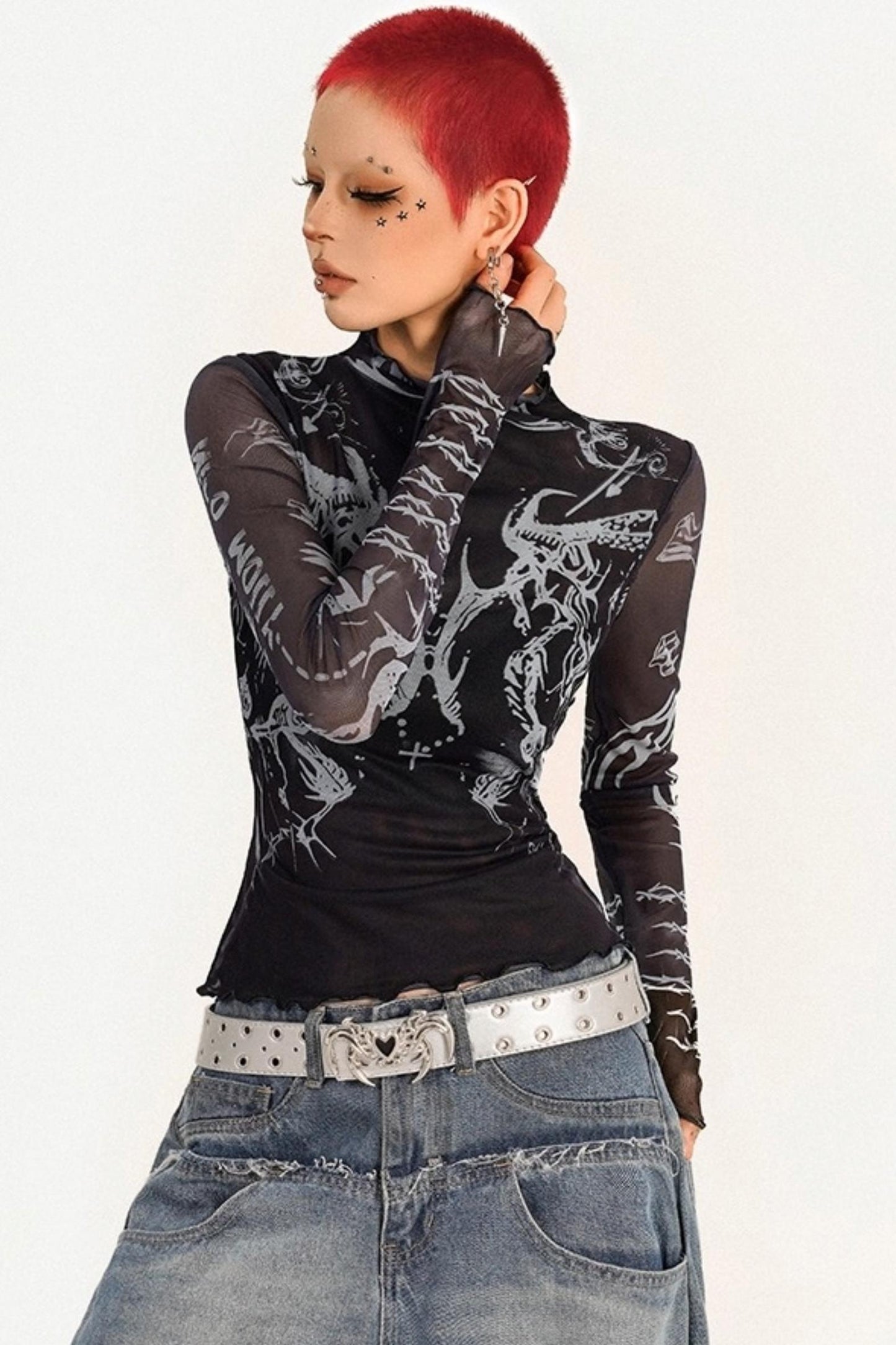 Spice Girl Mesh Long Sleeve Top