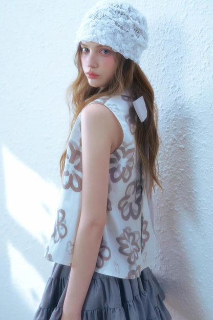 Floral Bow Back Blouse