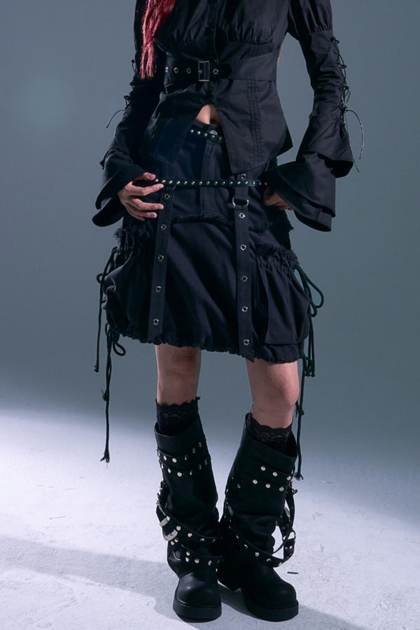 Raw Edge Puffy Bud Skirt