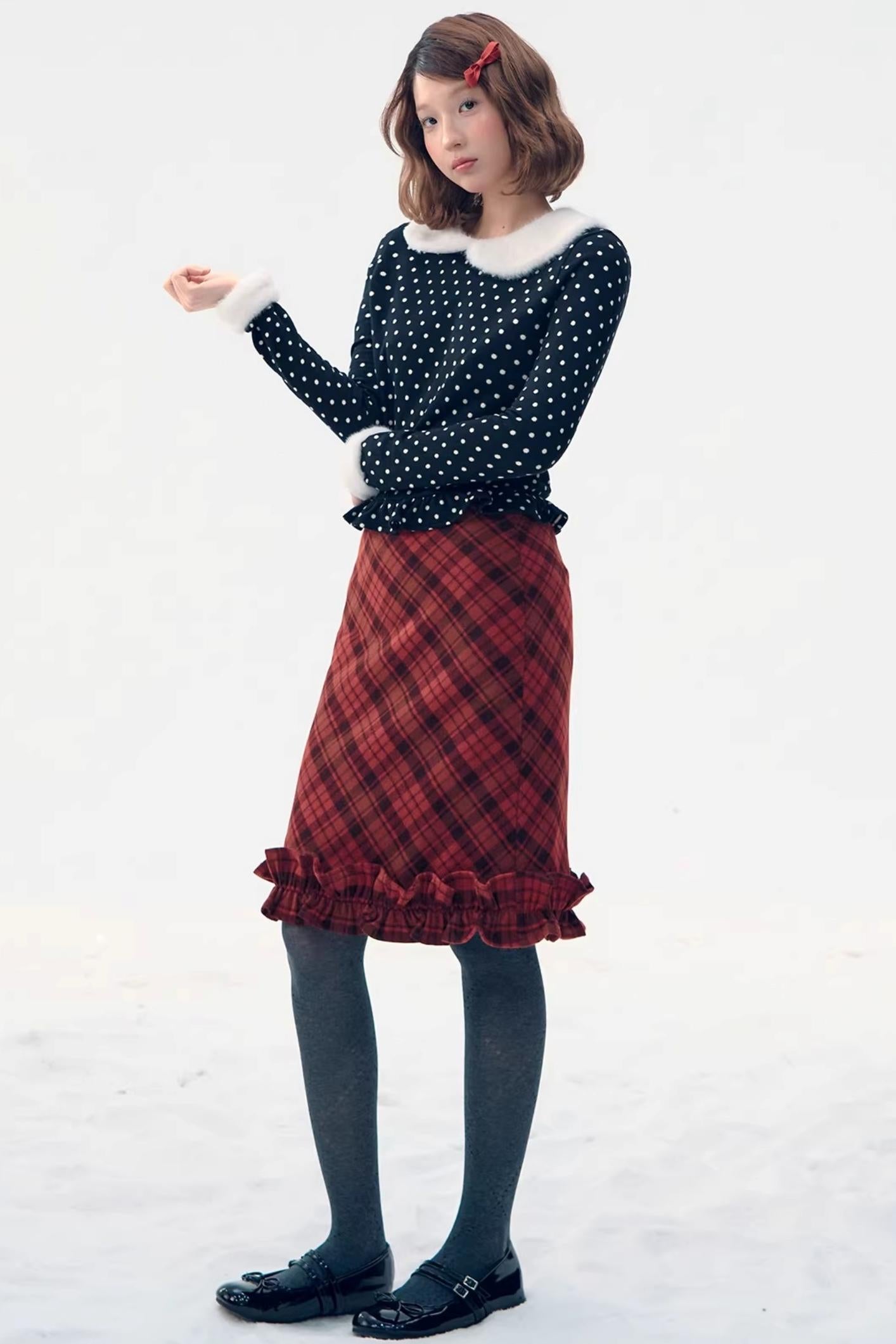 Fair Isle Polka Dot Knit Top