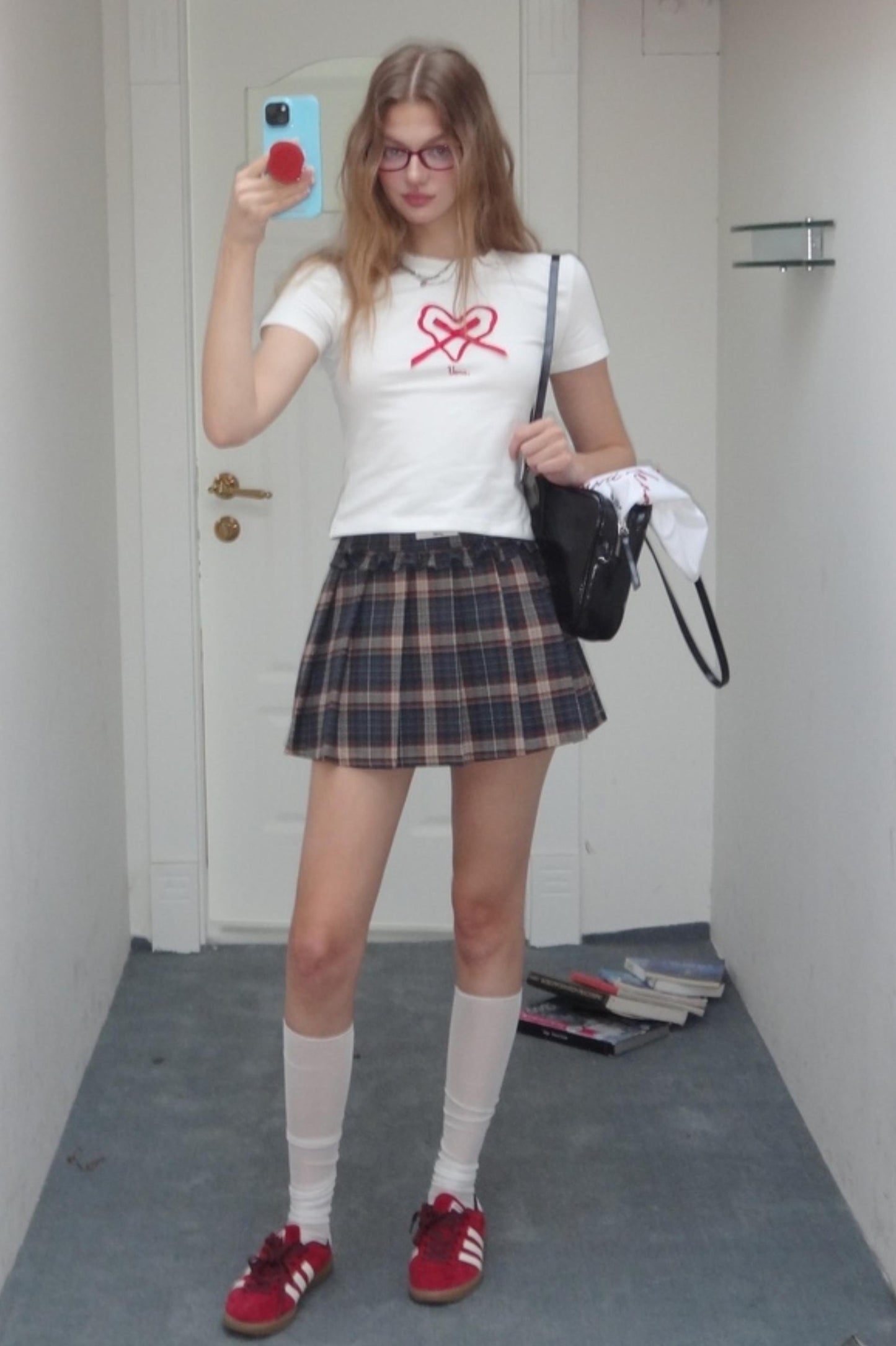 Vintage Plaid Ruffle A-Line Skirt