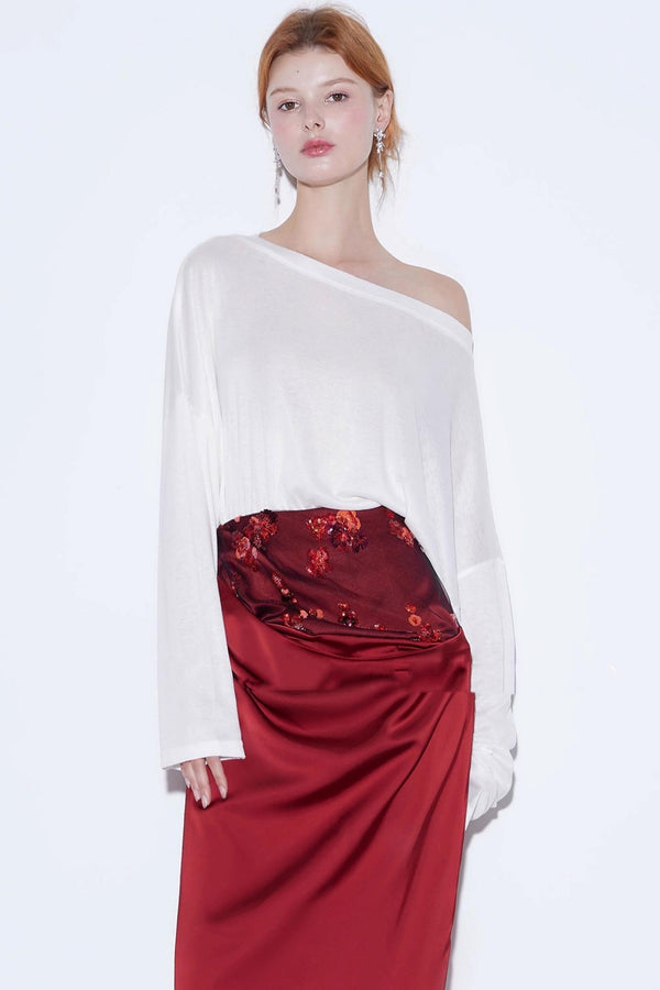 Autumn Silk Blend Long Sleeve T-Shirt