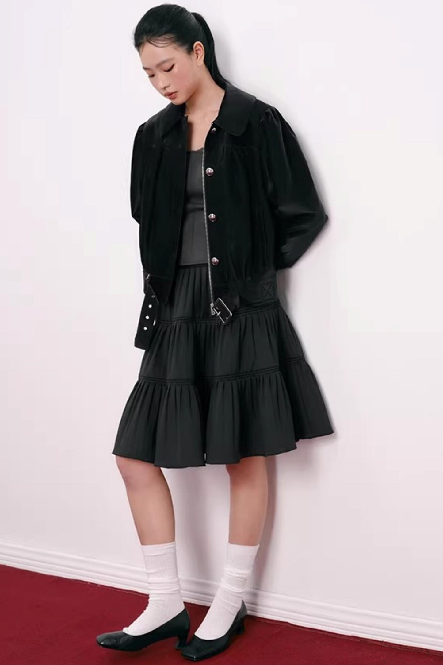 Romantic Pleated Flower Skirt