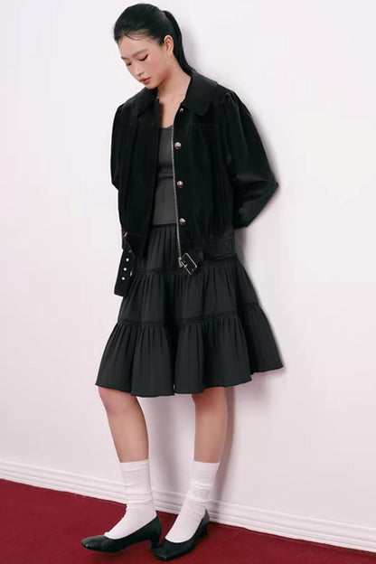 Romantic Pleated Flower Skirt